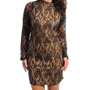 ***Plus Size*** Black and Nude Lace dress